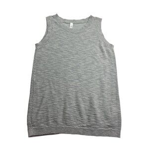 Daisies Knit Tank Top Size S/M Grey Crew Neck